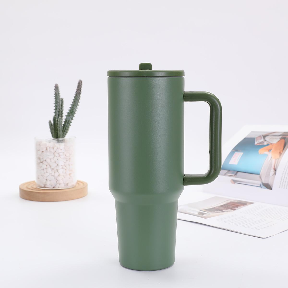 

Термокружка Big Mac из нержавеющей стали 304 40 унций Пятое поколение Кружка для автомобиля с ручкой Портативная Лед Большая соломинка 40oz