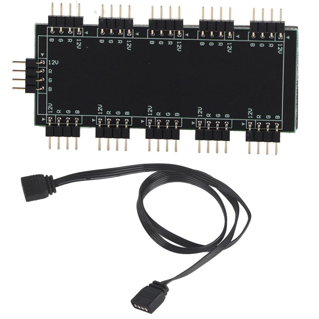 Computer 10 Channel RGB Hub PC MOD Motherboard RGB Fan Extension Cable