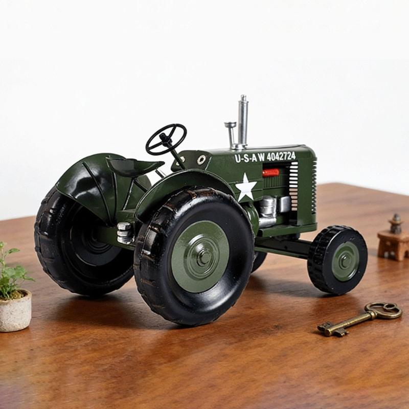 Metal Antique Vintages Car Model Handcrafted Collections Collectible Vehicle for Bar Home Decors Farm Tractor Models