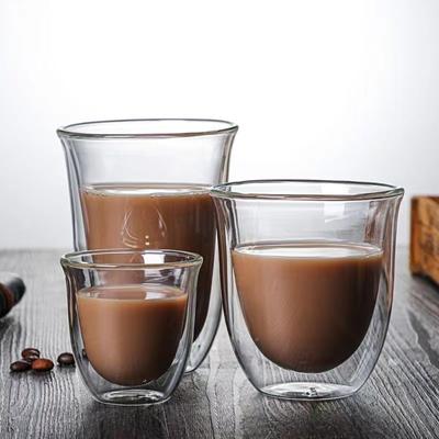 80/150/200ml Double-layer Glass Cup High Borosilicate Glass Heat Insulation Coffee Tea Cup Breakfast Milk Juice Beer Transparent