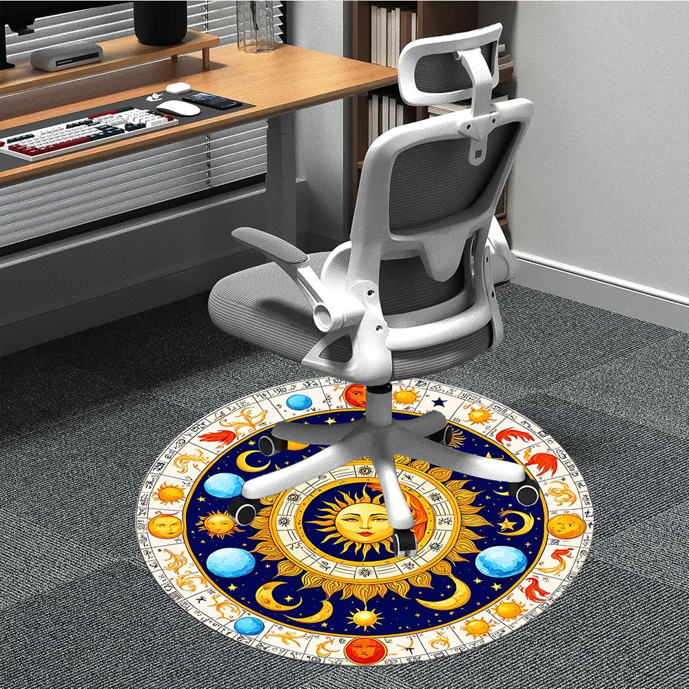1pc Astrology Wheel Chair Carpet for Office, Soft, Non-Slip Polyester Mat, Office, Entryway, Living Room, Bedroom,  yy251207282