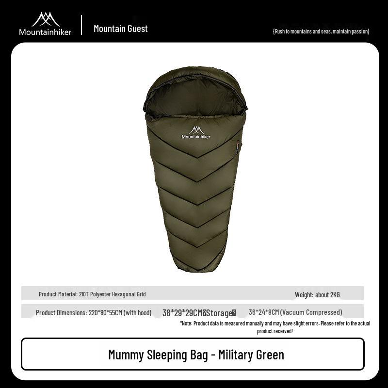 Mountain Guest Multi-Purpose Mummy Sleeping Bag for Camping, Office, and Cold Weather