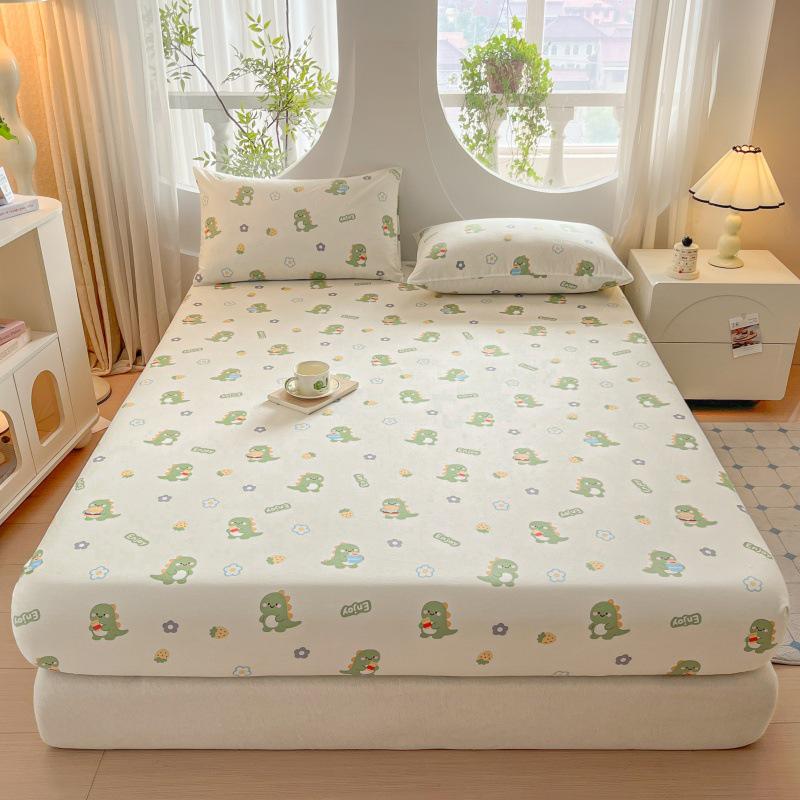 100% Cotton Fitted Sheet: Soft, Printed, Moisture-Wicking, Sweat-Absorbing, Anti-Static Mattress Protector