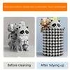 Foldable Houndstooth Laundry Hamper, Modern Fabric Storage Basket with Handle, Versatile for Bedroom, Bathroom, Living Room