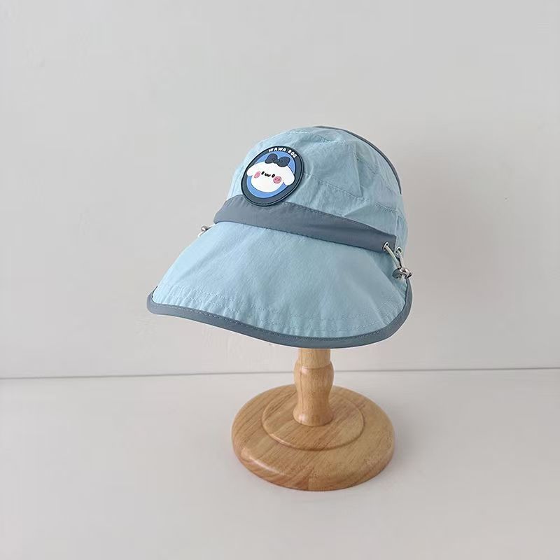 Children's sun protection hat with large eaves summer thin design girls' UV resistant empty top sun protection hat baby sun hat