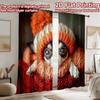 2D Flat Printing 2pcs Window Curtains Chihuahua Dogs Winter Warm Digital Printed Polyester Drapes Family Party Decoration Use