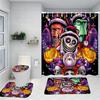 Halloween Joker Disegno Animato Tenda da Doccia Set Bagno Impermeabile Antiscivolo Tappetino Bagno WC Con 12 Ganci Decorazioni per la Casa