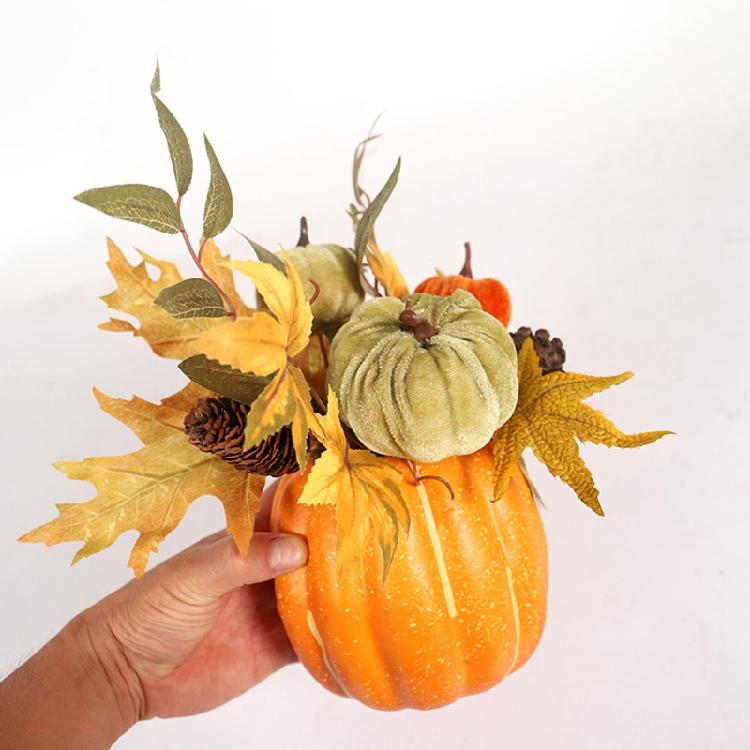 Fall Maple Leaf Pinecone Berry Set Decor Pumpkin Photography Table Centerpiece