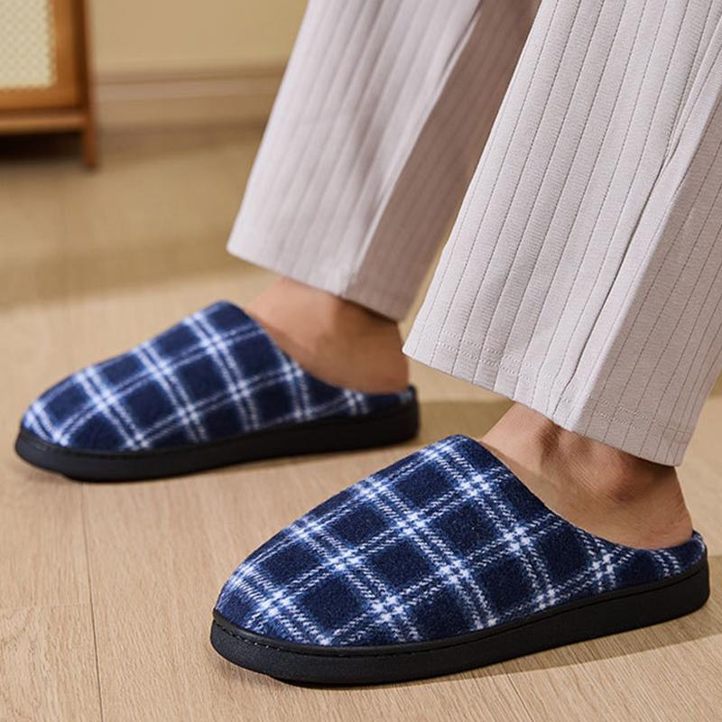 Fashion Mix Color Plaid Fur Slippers Women Soft Bottom Non Slip Plush Slippers Woman Faux Fur Warm Indoor House Cotton Slides Ladies