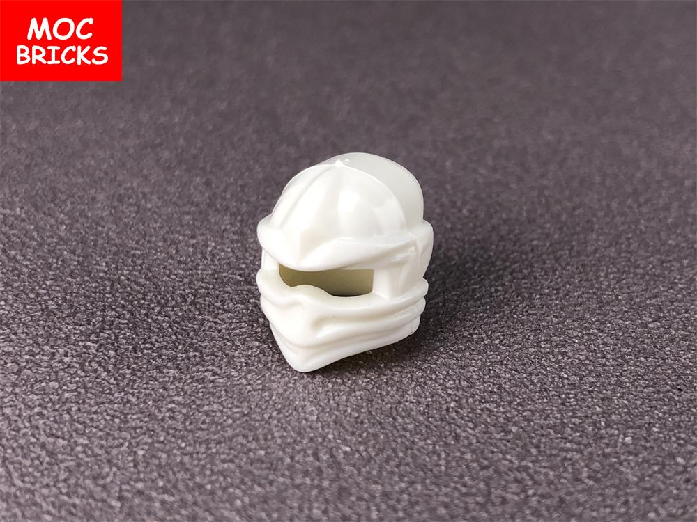 12 uds./lote Bloques MOC Casco Blanco Capa Barba Modelo 4cm Parte del Cuerpo de Figura Bloques de Construcción Educativos Pequeños Juguetes para Niños