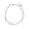 PANJBJ 925 Sterling Silver Double Layer Pearl Bracelet for Women Girl Design Bead Korean Sweet Jewelry Dropshipping