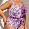 Plus Size European & American Print One-Piece Swimsuit for Women - 2025 Collection