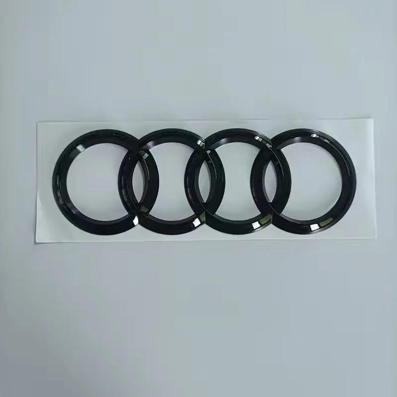 For Audi A3 Front and Rear Ring Logo Bright Black Quattro Tail Logo Set 2010-2020 Modified Badge Car Sticker