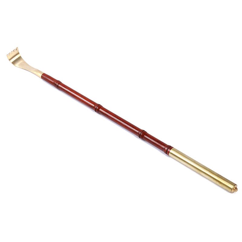 Sandalwood Copper Head Wooden Back Scratcher for Itch Relief - Self-Use Unpainted