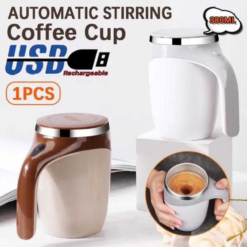 Rechargeable Electric Automatic Stirring Magnetic Mug 380ml Stainless Steel Mixer Coffee Milk Mixing Cup Perfect For Home Office