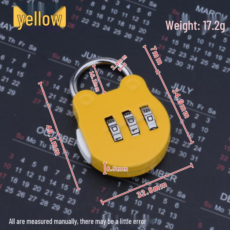 

Mini Mechanical Padlock for Cabinets, Luggage, Drawers & Backpacks жёлтый