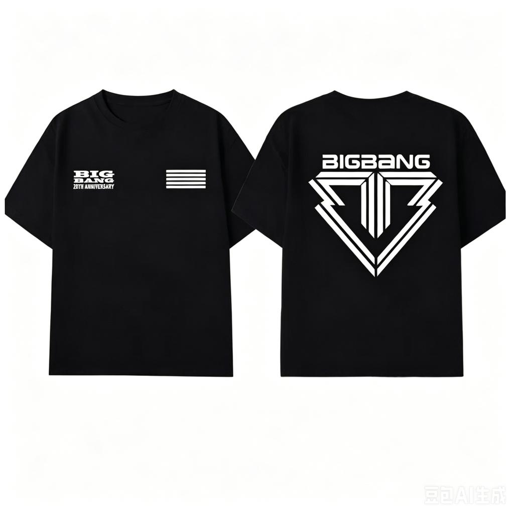 Sommer Unisexs WoUnisexs Bigbang 20. Jubiläumskonzert T-Shirt GDragon Fans Kurzarm Freizeit-T-Shirt Oberteile
