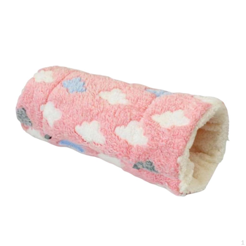 Lit Tunnel pour petit animal, Peluche Hiver Chaud, abri enclos S Bleu