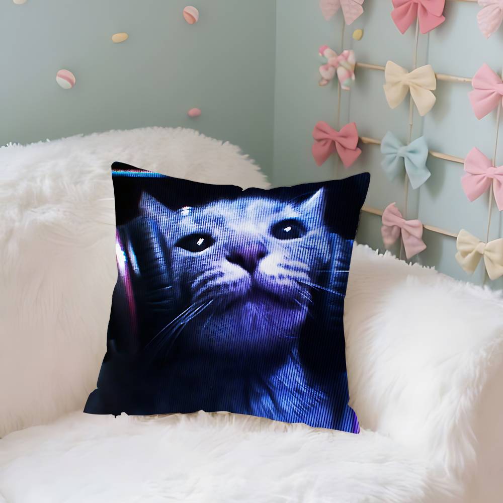 Quiet And Ethereal Blue Case Plush Fabric Soft Pillowcase Double Sided Print Cushion Cover Household Gifts