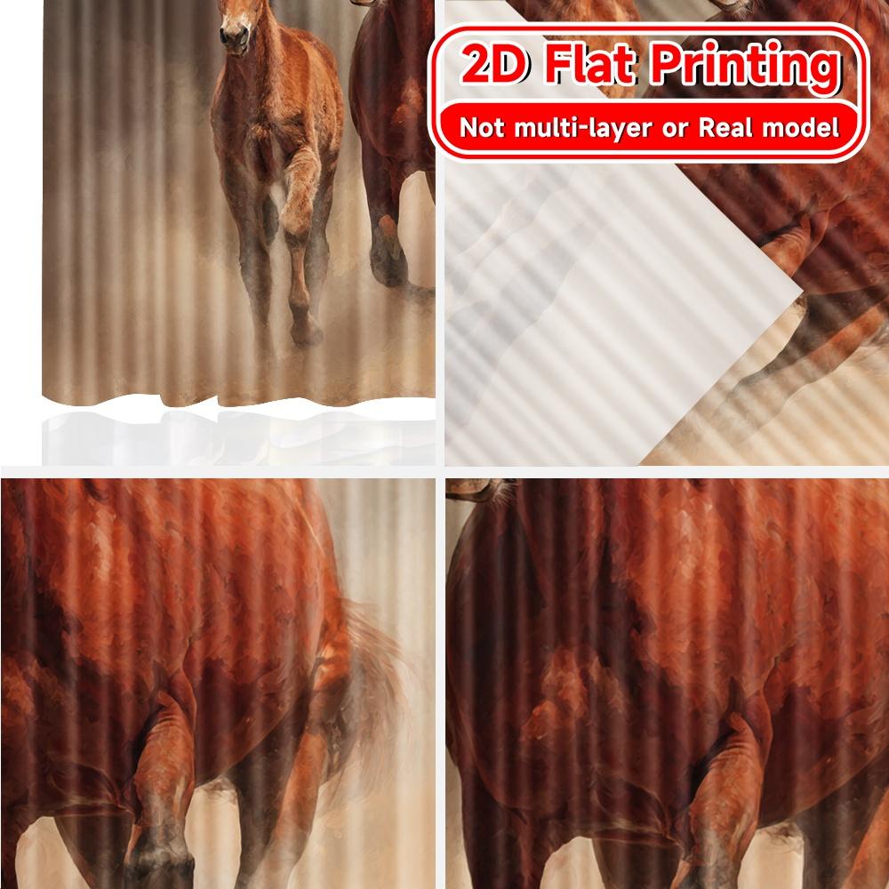 Set Of 2 Minimalist Flat Printing Gallop Duo Popular Curtains Polyester Art Deco Festive Living Room Bedroom Curtain Ideal For Great