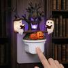 Scary Halloween Ornament Night Light Plug-in Resin Seesaw Ghost And Dead Tree Light Lamp Waterproof Spooky Decor for Bedroom Party Decoration