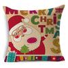 Santa Claus Cartoon Christmas Cushion Covers Reindeer Christmas Trees Linen Pillow Cover Decorative Sofa Couch Throw Pillows
