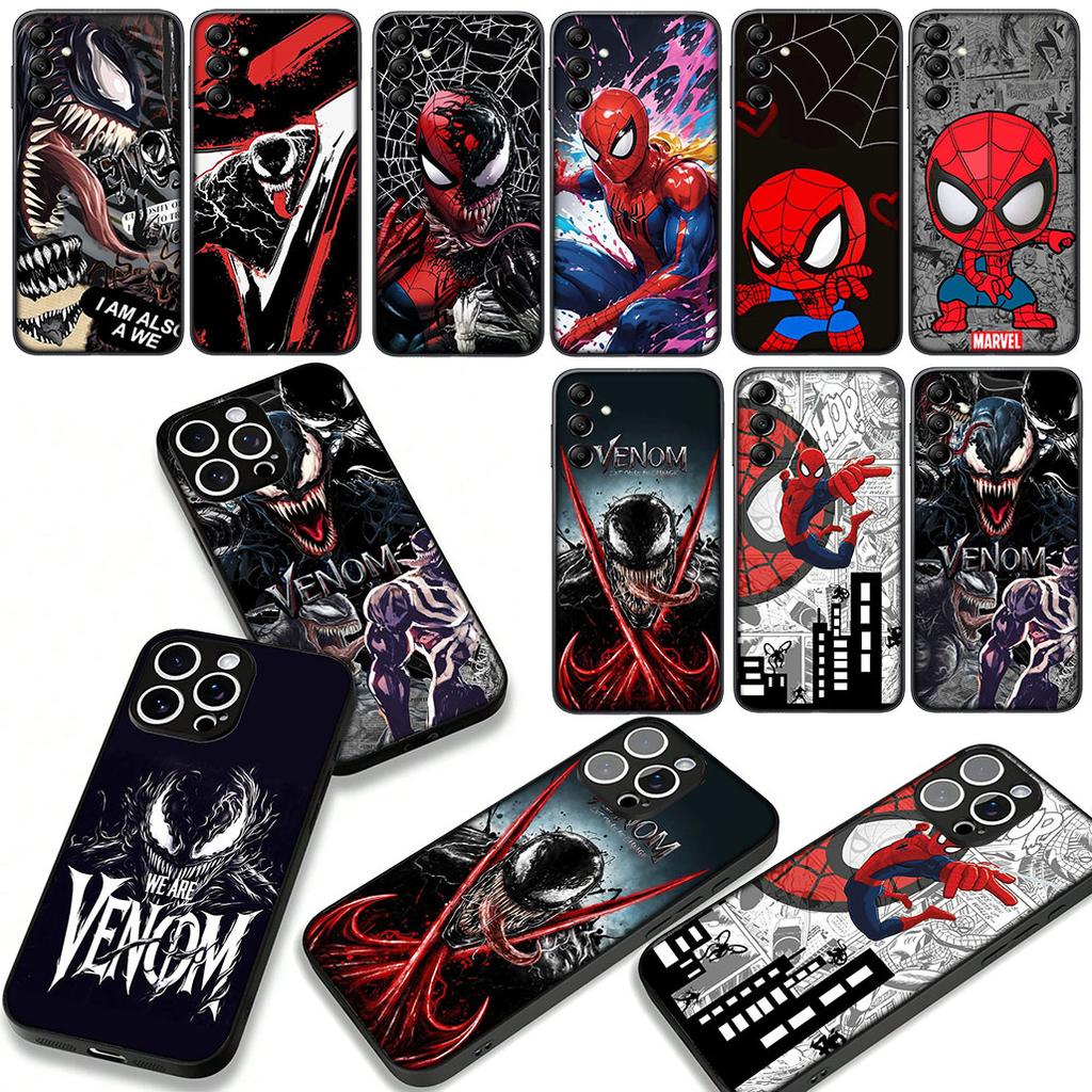 Hülle für Samsung Galaxy S25 S23 S22 S24 FE Ultra Plus A56 A05 A06 A15 A16 A57 S7 Edge Case Spider-Man Marvel Venom Spiderman