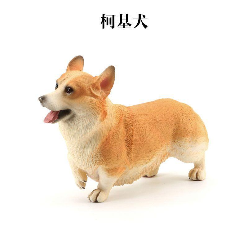 Cute Miniature Animal Model of Solid Welsh Corgi Dog with Short Legs, Lifelike Corgi Figurine for Home Decoration