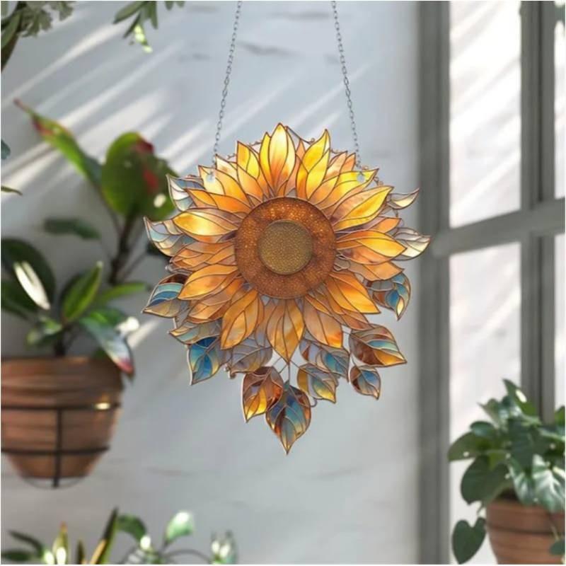 Colorful Sunflower Acrylic Window Hanger Suitable For Daily Home Decoration