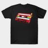 Herren Schwarzes Print-T-Shirt Stranger Things - Kassette: Running Up That Hill Ohne-Schnitt Transferpapier Druck Baumwoll T-Shirt