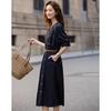Demana Cloud Cotton V-Neck Belted Denim Dress