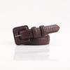 Elegant Japanese & Korean Women's Stone Pattern Buckle Leather Belt