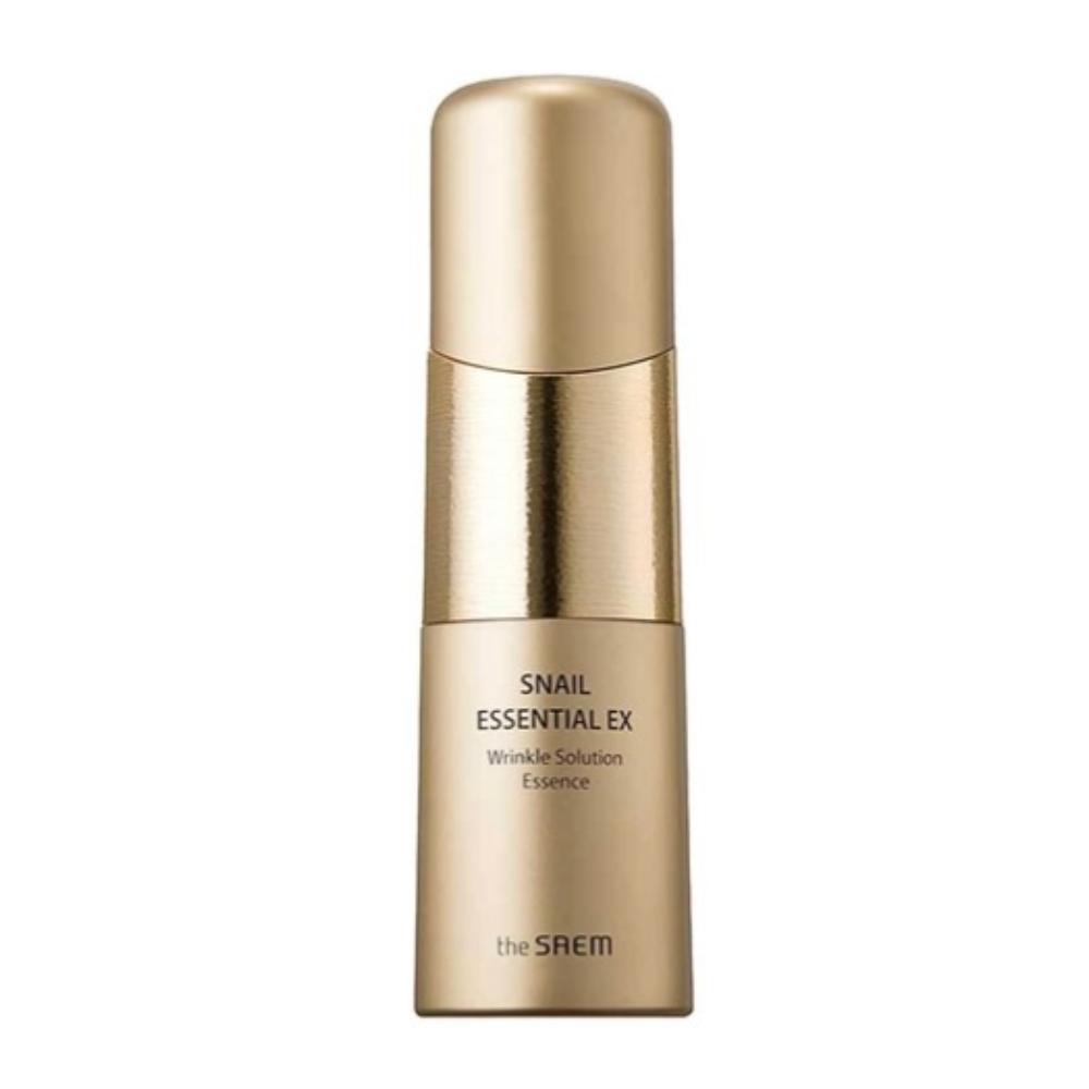 The Saem Snail Essential EX Wrinkle Solution Essence 50ml – Korean Anti-Aging Essence with Snail Mucin & Peptides for Firming