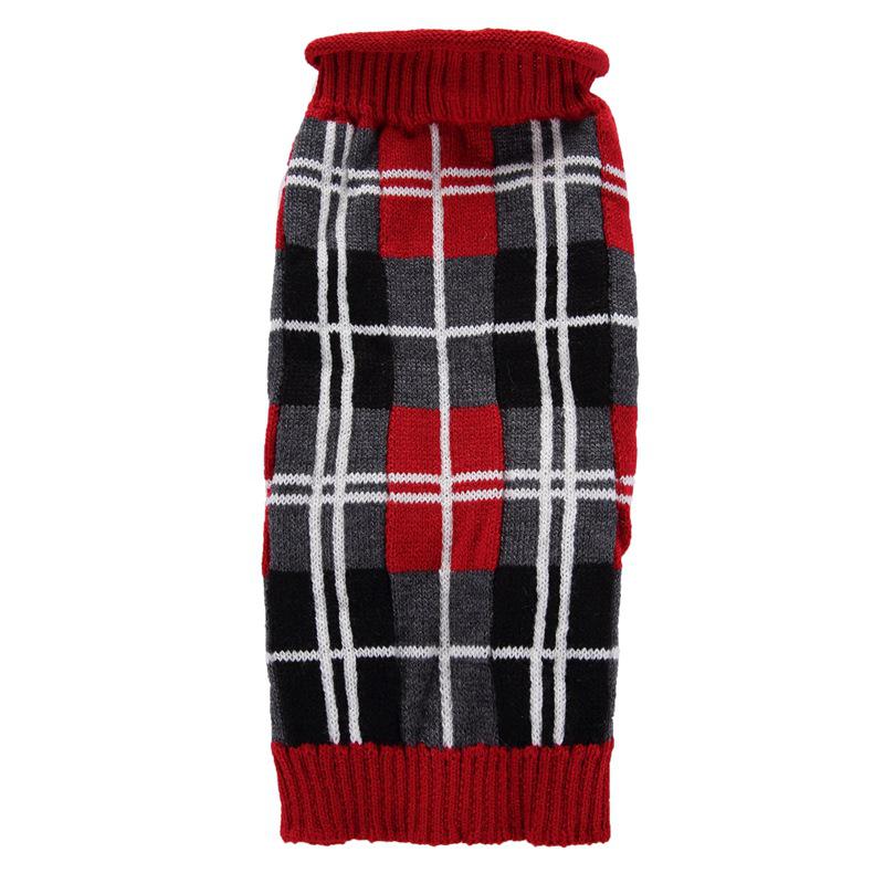 

Classic Plaid Sweater for Dogs and Cats - Autumn/Winter Apparel for Large Pets M красный