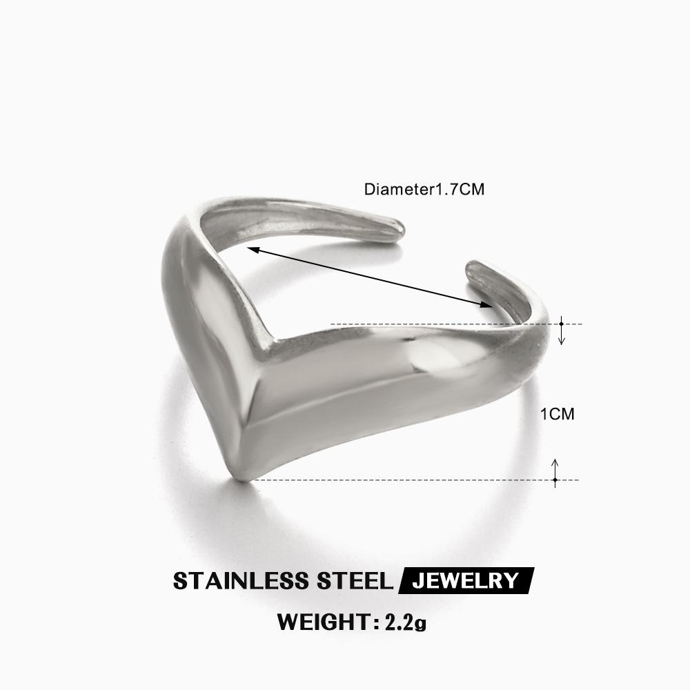 Minimalist V-shaped Design Open Ring Trendy Minimalist Open Rings Women Geometric Zircon Christmas Gift Wholesale Open