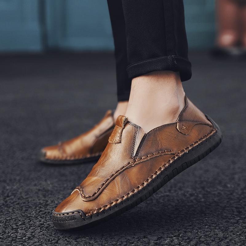 Designer Brand Men Flats Men's Leather Casual Shoes Business Style Formal Shoes Versatile Men's Loafers Lightweight Men's Shoes