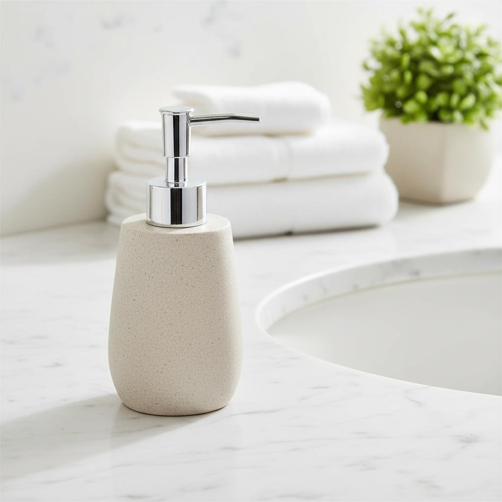 Best-Selling Resin & Stone Modern Refillable Hand Sanitizer Shampoo Soap Body Wash Portioning Bottles Bathroom Use бежевый