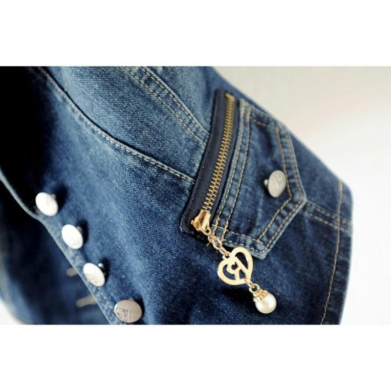 Women's Spring and Autumn Slim-fit Suit Collar Short Sleeveless Denim Vest Vest Vest Jacket Waistcoat Summer