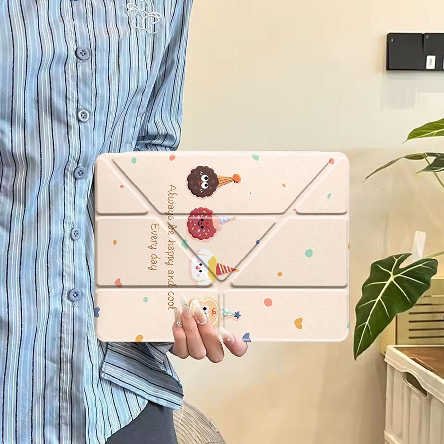 Holder Cover Tablet Case For iPad Pro 11th 10th 9th 8th 7th 12.9inch Pro 2025 Mini 6 7 Air 4 5 M3 M2 1 2 M4 11inch Four Cartoon