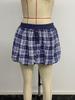 2026 Y2K Plaid Floral A-Line Skirt: Women's Elastic Waist Summer Short Skirt