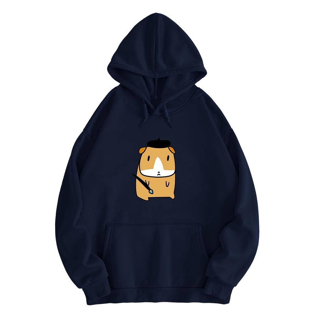 Couple Style Hats for Men and Women, Puppy Print Hooded Sweatshirts, Autumn and Winter Korean Style Trendy Versatile Tops