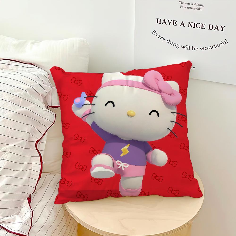 Kawaii Cartoon Cat H-Hello K-Kitty Cute Art Sro Comfortable Soft Pillow Case For Sofa Living Room Home Decor Protective Covers
