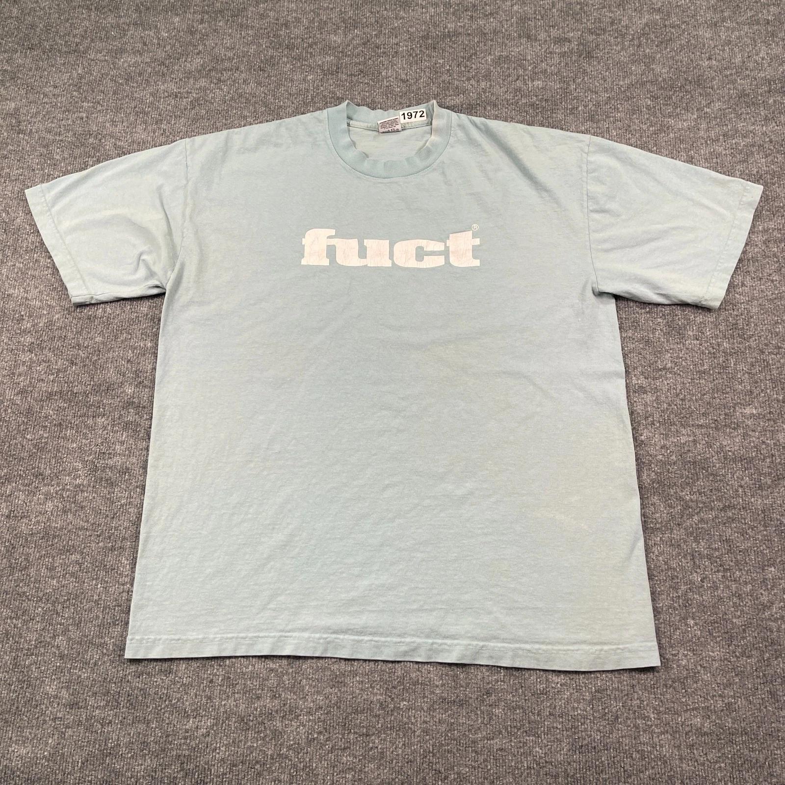 

Vintage 90s FUCT Graphic Skate Tee Shirt XL 24x29 Blue L
