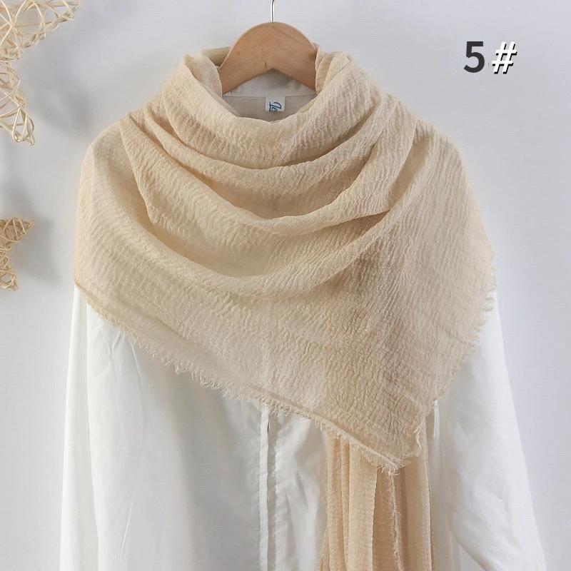 90x180cm Solid Colors Cotton Linen Large Scarf Black White Beige Red Blue Pink Purple Green Yellow Orange Scarves