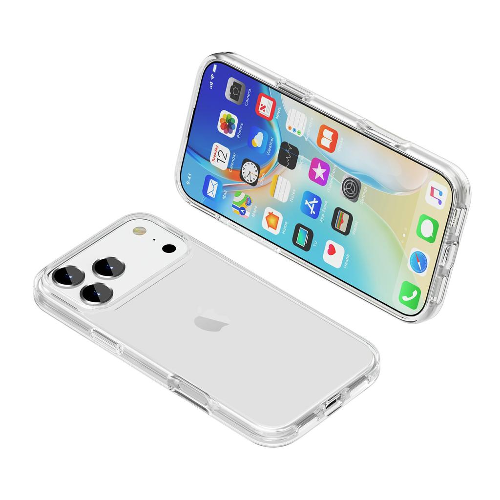 For iPhone 17 Pro Max Case PC + TPU Shockproof Clear Phone Cover