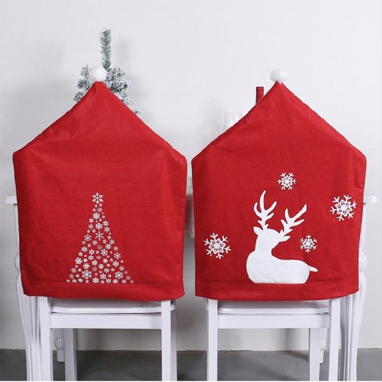 Christmas Chair Cover Snowman Tree Elk Dining Chair Back Covers for Dining Room
