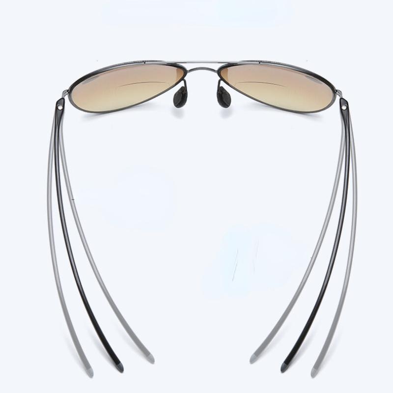 Reading Glasses Men Vintage Anti Glare Sunglasses Male Double Bridge Bifocal Look Far and Near Hyperopia Eyewear +100 To +350