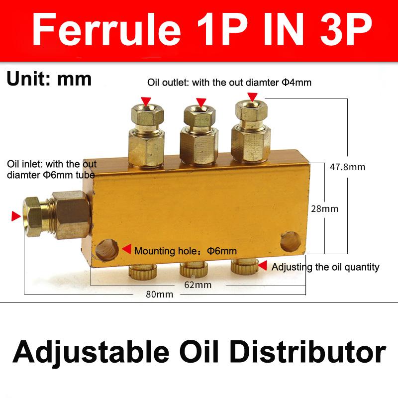 Aluminum 2/3/4/5/6/7/8/10/11/12 Way Adjust Lube Oil Piston Distributor Value Manifold Block 6mm Inlet 4mm Outlet for Lubrication