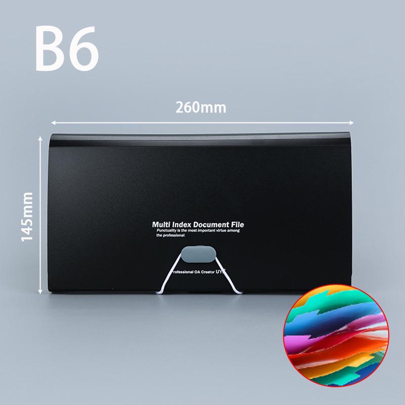 A6 Mini Regenbogen Akkordeon Tasche: Kunststoff-Klemmmappe & Rechnungsmappe mit 13 Fächern