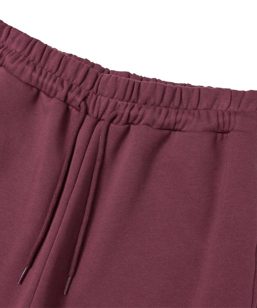 BROWNBREATH Tag Wide Sweat Pants - Burgundy